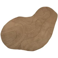 Teppich Alya aus Stoff, modernes Design, Braun, 170x240 cm, organische Form
