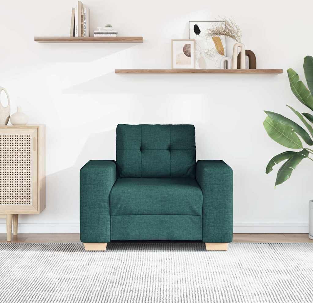 vidaXL Canapé/Fauteuil vert foncé 100x78x80 cm en tissu
