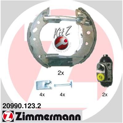 ZIMMERMANN Bremsbackensatz KIT Z 209901232 Hinterachse für Ford MAZDA