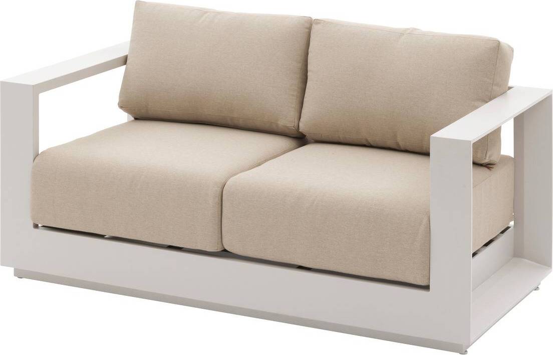 Gartensofa "allure" hafer &amp zebrano beige 2-sitzer aus aluminium und polyester - Hespéride