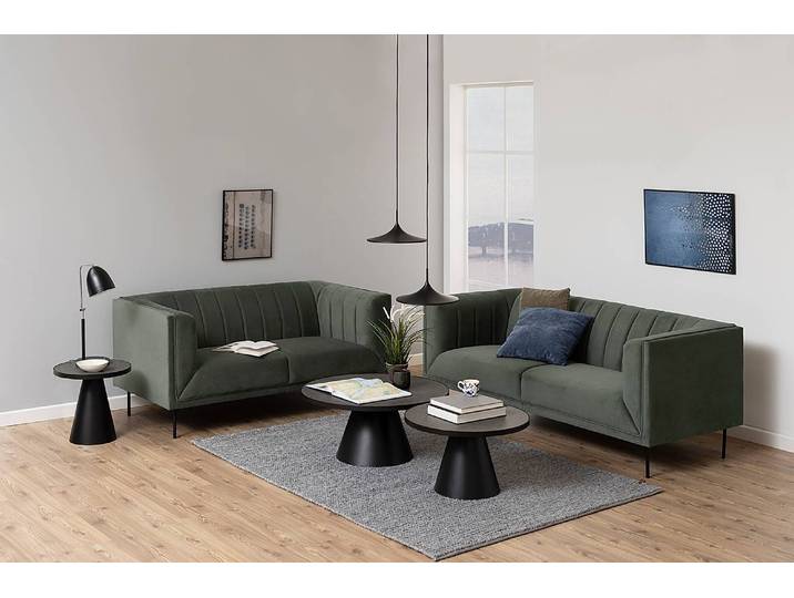 Couchtisch Riande Ø 85cm Schwarz/Marmor Schwarz Dekor