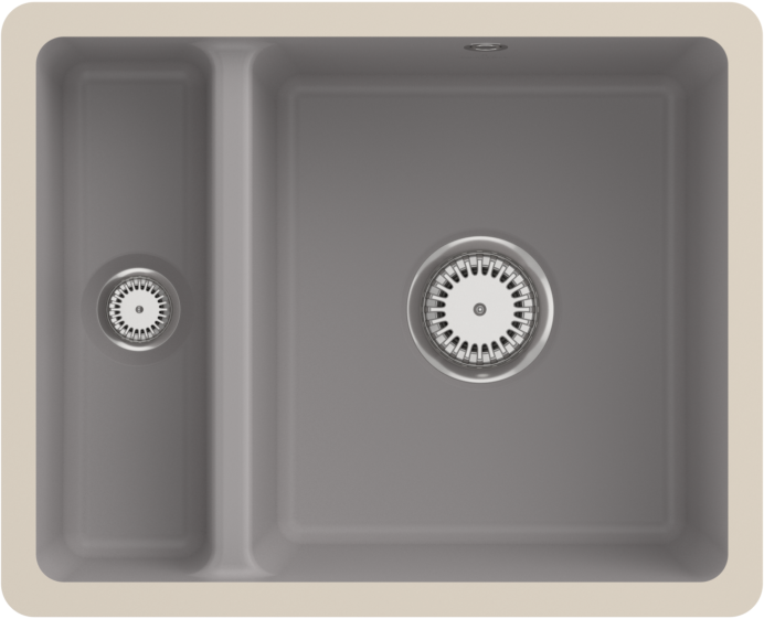 Villeroy und Boch Unterbauspüle 675801KD mit Ablaufgarnitur und Handbetätigung, Fossil