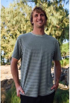 O'Neill s Frontiers Striped T-Shirt in Seagrass, Size XL, Polyester