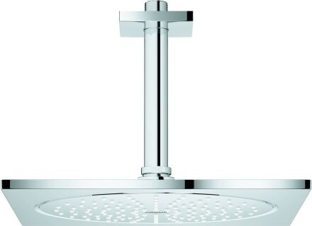 Grohe Rainshower F-Series 10 douche de tête 26071000 chrome, 9.5l / m, bras de douche à raccordement plafond 142mm