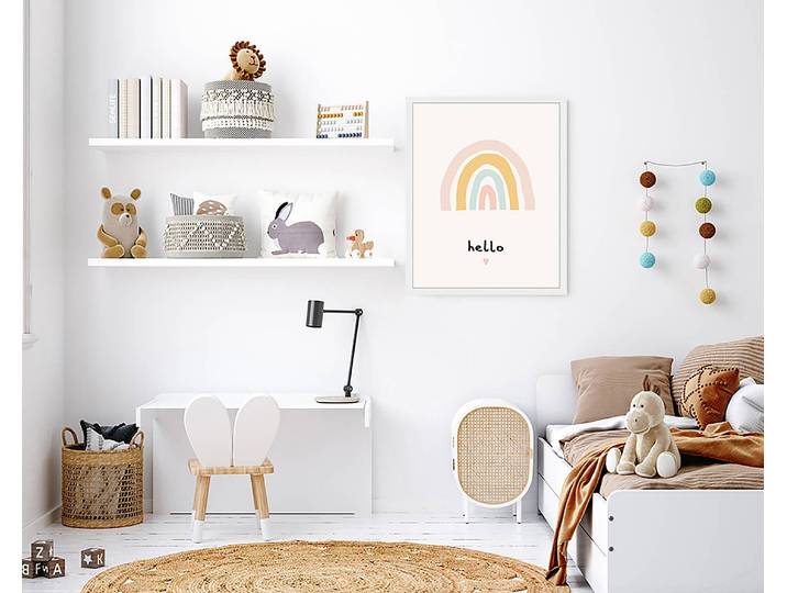 Tableau déco Hello 43 x 53cm Multicolore