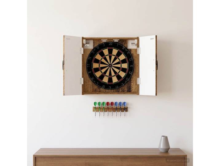 vidaXL Dartboard Schrank HAARLEM Altholz 52,5 x 10,5 x 53,5 cm