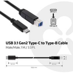 club3D USB-Kabel USB 3.2 Gen1 USB-C® Stecker, USB-B Stecker 1.00 m Mehrfarbig CAC-1524