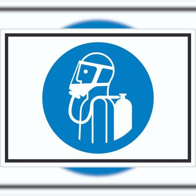 HB-Druck Umgebungsluftunabhängigen Atemschutz benutzen Symbol Aufkleber A9 (37x52mm)