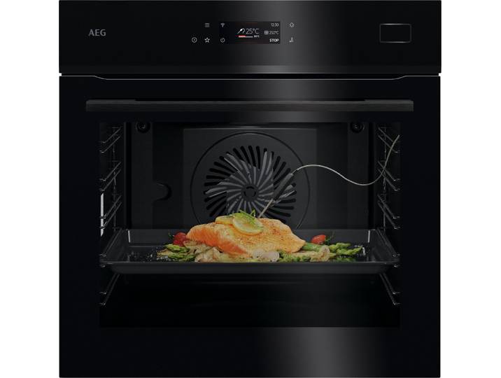 AEG Einbaubackofen Serie 8000 Serie 8000, NBB8S621AB, Einbaubackofen mit Dampf, Schwarz, EEK:A++, mit Teleskopauszug nachrüstbar
