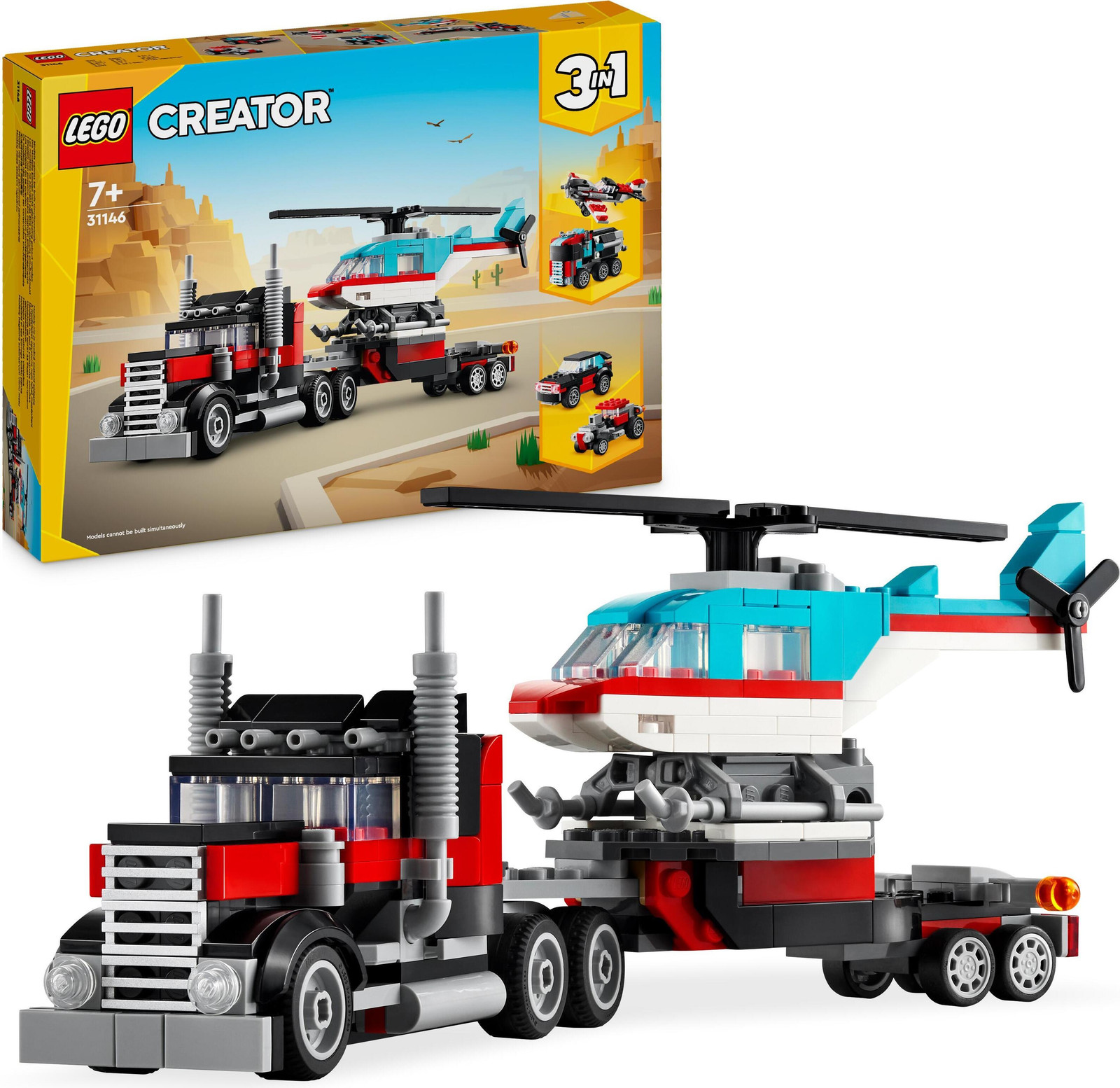 LEGO 31146 Creator 3in1 Tractor Truck met helikopter, vliegtuig en tankwagen