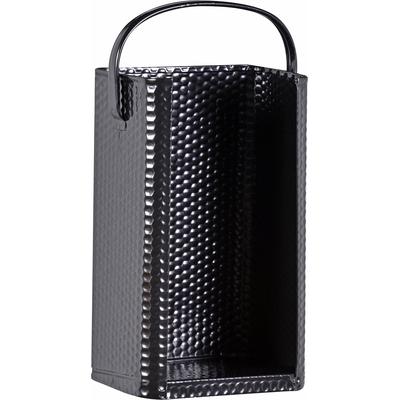 Aufbewahrungskorb FIREFIX "Briketttrage", schwarz (schwarz gehämmert), B:20cm H:32cm T:14cm, Stahl, Aufbewahrungsboxen