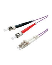 ROLINE Patch-Kabel LC Multi-Mode M bis ST multi-mode M 0.5 m Glasfaser 50/125 Mikrometer OM4 violett (21.15.8770)