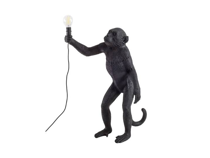 LED Design Tischlampe „The Monkey Standing“ Schwarz Seletti