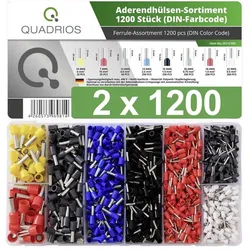 Quadrios, Kabelverbindung, 22C470 Aderendhülsen-Sortiment Teilisoliert Weiss, Grau, Rot, Schwarz