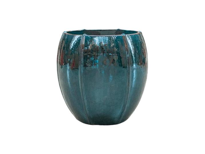 Hochwertiger In-/Outdoor Blumentopf „Moda Emperor“, verschiedene Grössen Keramik Ocean Blue TS Collection