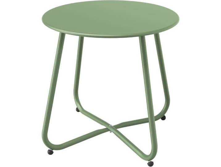 Guéridon Table basse ronde d'appoint latérale - Acier de première qualité poids léger