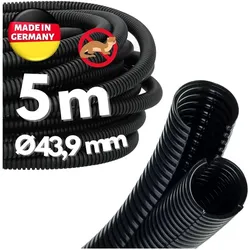 Kalitec, Kabelschutz + Kabelführung, 5 Meter Wellrohr Twin NW 50 I Wellschlauch zweiteilig I Solarwellrohr I Marderschutzrohr I L (Kabelschlauch, 500 cm)