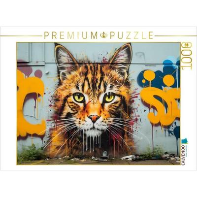 CALVENDO Puzzle Ein Motiv aus dem Kalender 'Graffiti Katzen' | 1000 Teile Lege-Größe 64x48cm Foto-Puzzle für glückliche Stunden