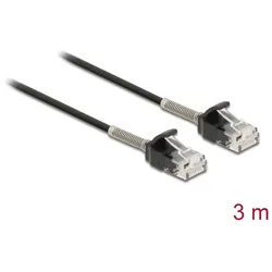 DeLOCK Kabel RJ45 Stecker zu RJ45 Stecker mit Knickschutz Cat.6A 3 m schwarz