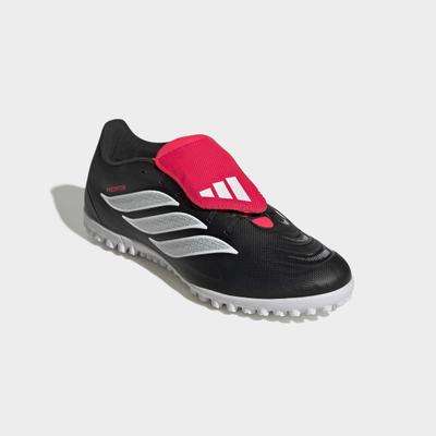 Fußballschuh ADIDAS PERFORMANCE "PREDATOR CLUB, ROLLRASEN, UMSCHLAGBARE ZUNGE", Herren, Gr. 44, schwarz (cschwarz, ftwwht, lucrot), Synthetik, Schuhe Fußballschuh, für kurzen Kunstrasen, Hart- und Aschenplätze