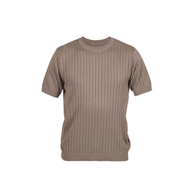 Bolero KLEINIGKEIT "Kleinigkeit Signature Strick T-Shirt", Herren, Gr. L, beige (taupe), 100% Baumwolle, unifarben, normal, Rundhals, Strickjacken Bolero