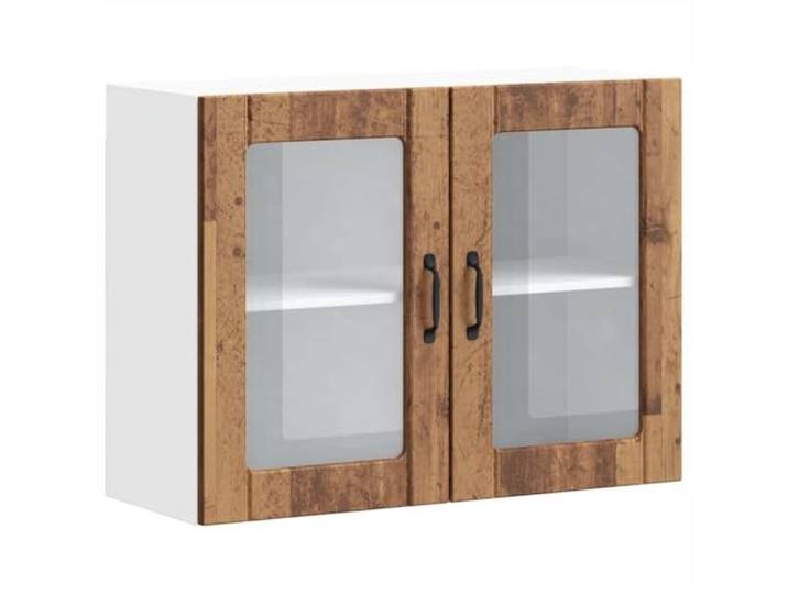 Wandschrank für die Küche mit Glastür Lucca, Altholz Wandbefestigung im Lieferumfang enthalten, Schrauben und Dübel nicht im Lieferumfang enthalten, Holzwerkstoff
