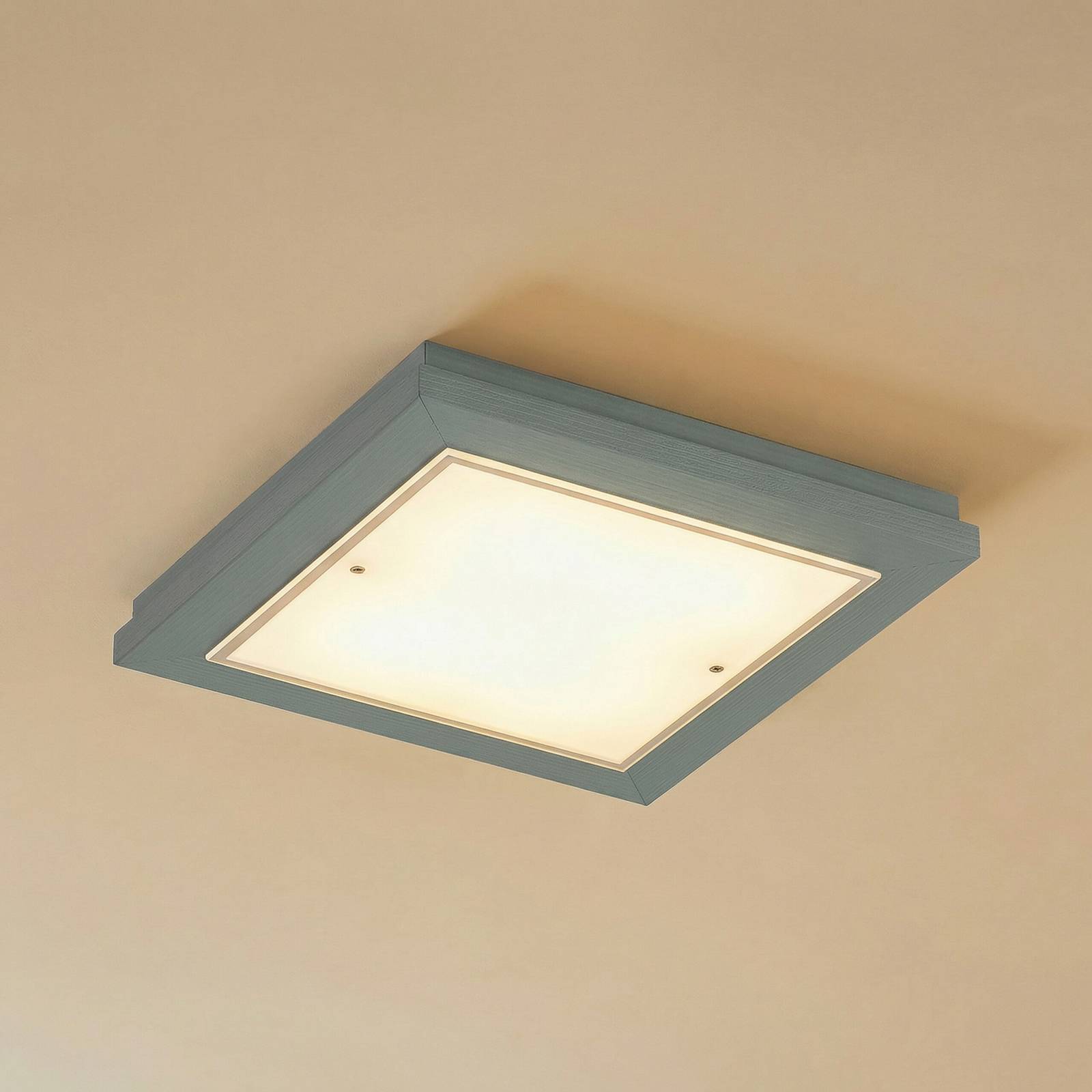 Deckenlampe Tally Argon, grün, für Flurbereich, Holz, Deckenlampe