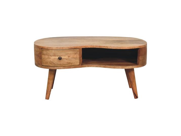 COUCHTISCH 1 Schublade, 1 offenes Fach, Nordische Beine, Beige