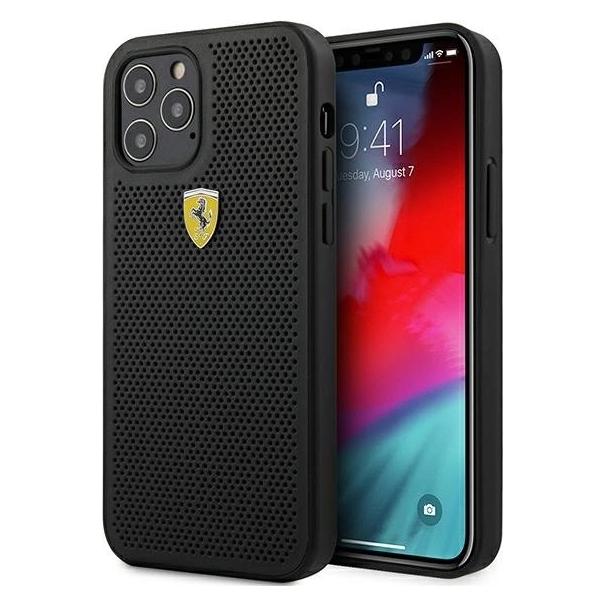 Ferrari Hard Cover On Track Perforated (Apple iPhone 12, Apple iPhone 12 Pro) (FESPEHCP12MBK)
