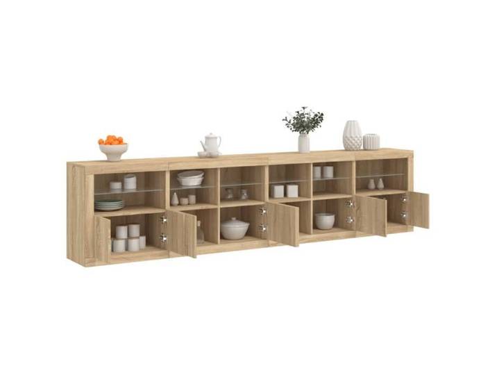 Buffet à LED-Meuble de rangement avec lumières LED chêne sonoma 283x37x67 cm