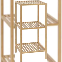 DELUKE Badregal NEUSS S 36x36x79cm, Holz, Natura Badezimmer-Aufbewahrungsregal Bambusregal Organziger Bad