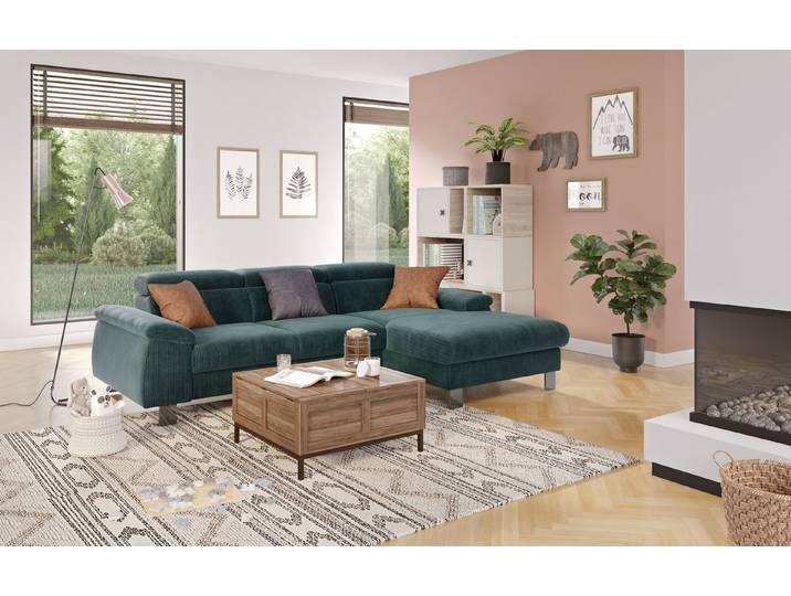 COTTA Ecksofa Micky Rib-Cord, mit Schlaffunktion, Bettkasten und Cord-Stoff