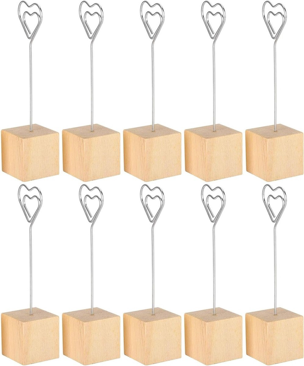 Houten Photo Holder Clip Set van 10 stuks - Notitieclipstand voor foto's en berichten