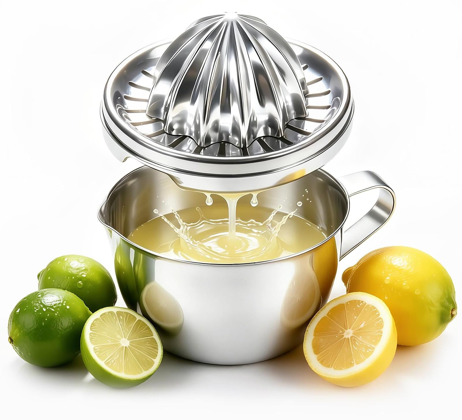 Dripio Citruspers van roestvrij staal 304 met 2 opzetstukken, 500 ml
