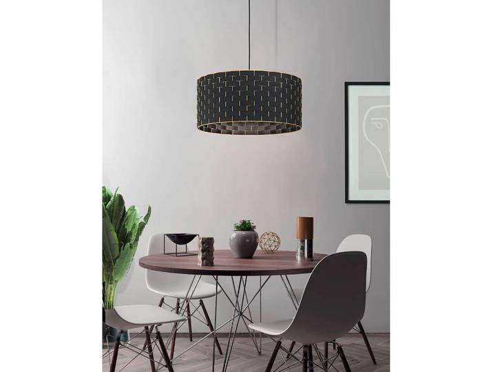 Suspension II Ø 55cm Laiton/Noir Lin E27