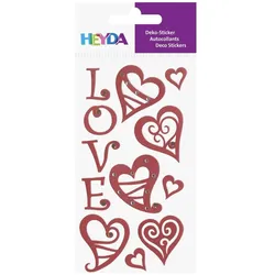 6x Heyda, Sticker, Motivsticker Herzen (1 Sticker)