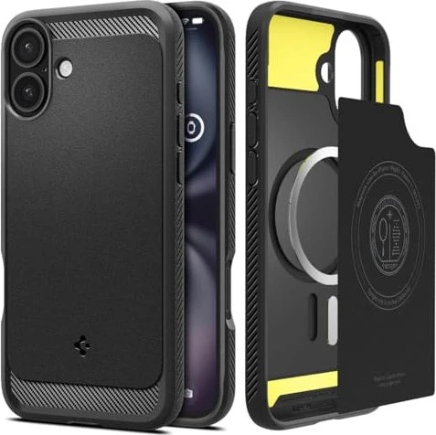 Spigen Rugged Armor MagSafe Matte Black iPhone 16