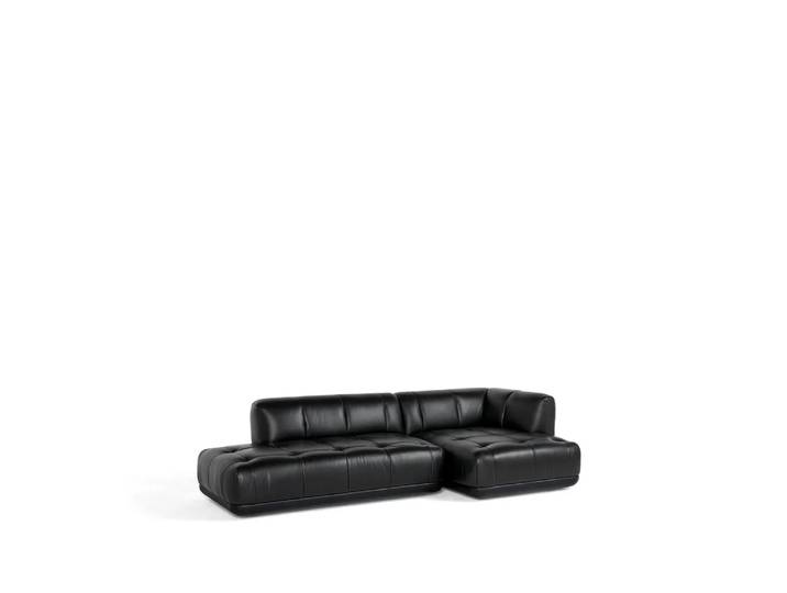 HAY Quilton Kombination 21 Modulsofa rechtsgestellt Leder Sense black