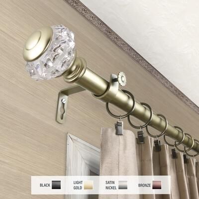 InStyleDesign Adeline 1 inch Diameter Adjustable Curtain Rod