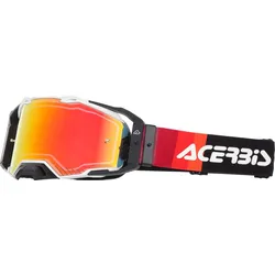 Acerbis Vulcan, Crossbrille verspiegelt - Schwarz/Weiß/Rot Rot-Verspiegelt - Einheitsgröße
