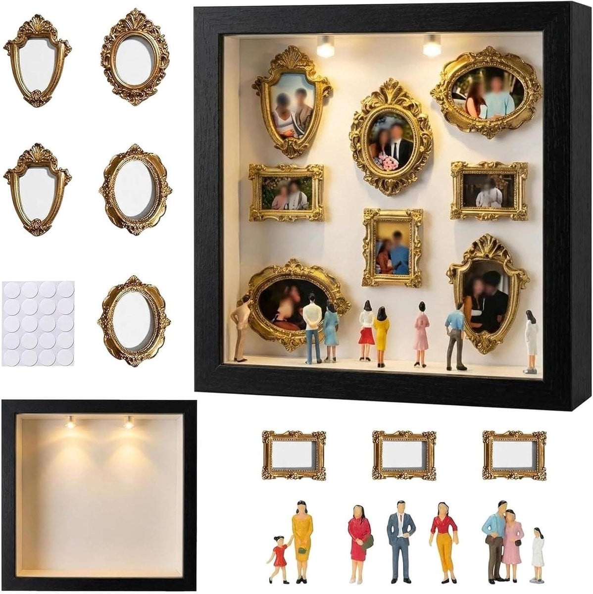 Museum Silhouette Box Miniatuur Displaydoos Goud