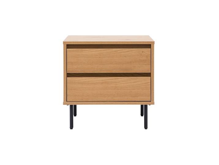 Table de chevet avec rangements 2 tiroirs finition bois clair chêne ARAGON