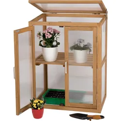 GEWÄCHSHAUS aus Holz für Balkon & Garten, mit Polycarbonat