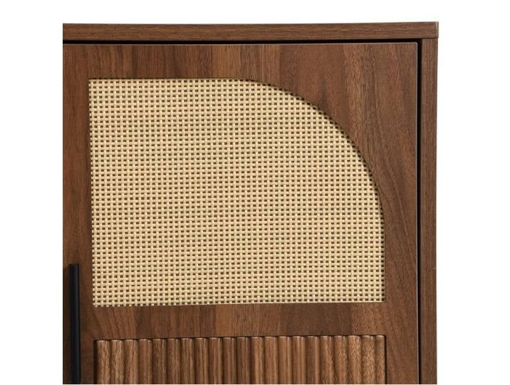 VUENOR buffet bas 4 portes 140 x 40 x 80 cm naturel effet rattan