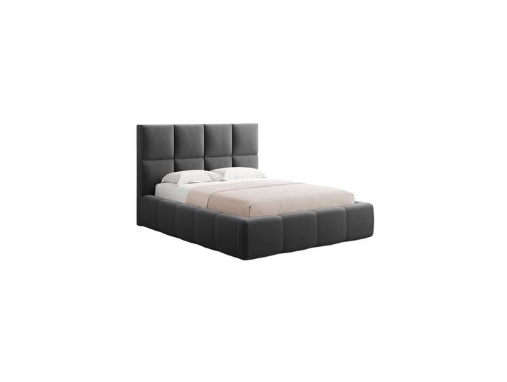 Design Polsterbett „Isa“ mit Ablagefach, Samt Grau chosen by Bloomingloft