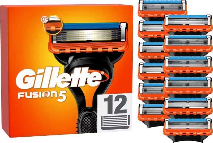 GILLETTE Fusion5 12 Stück + Schutzhülle, 12 Stück