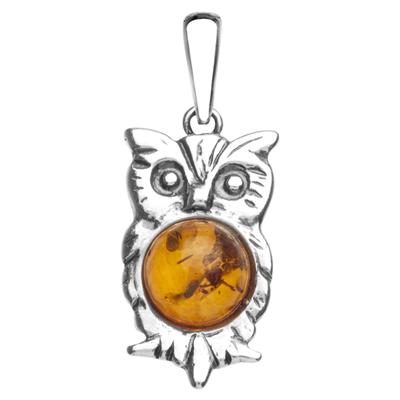 Kettenanhänger OSTSEE-SCHMUCK "Ostsee-Schmuck Anhänger Uhu Anhänger Uhu", weiß, Schmuckanhänger, Damen, 29 x 12mm, Silber 925 (Sterlingsilber), 2,2 g, Kettenanhänger