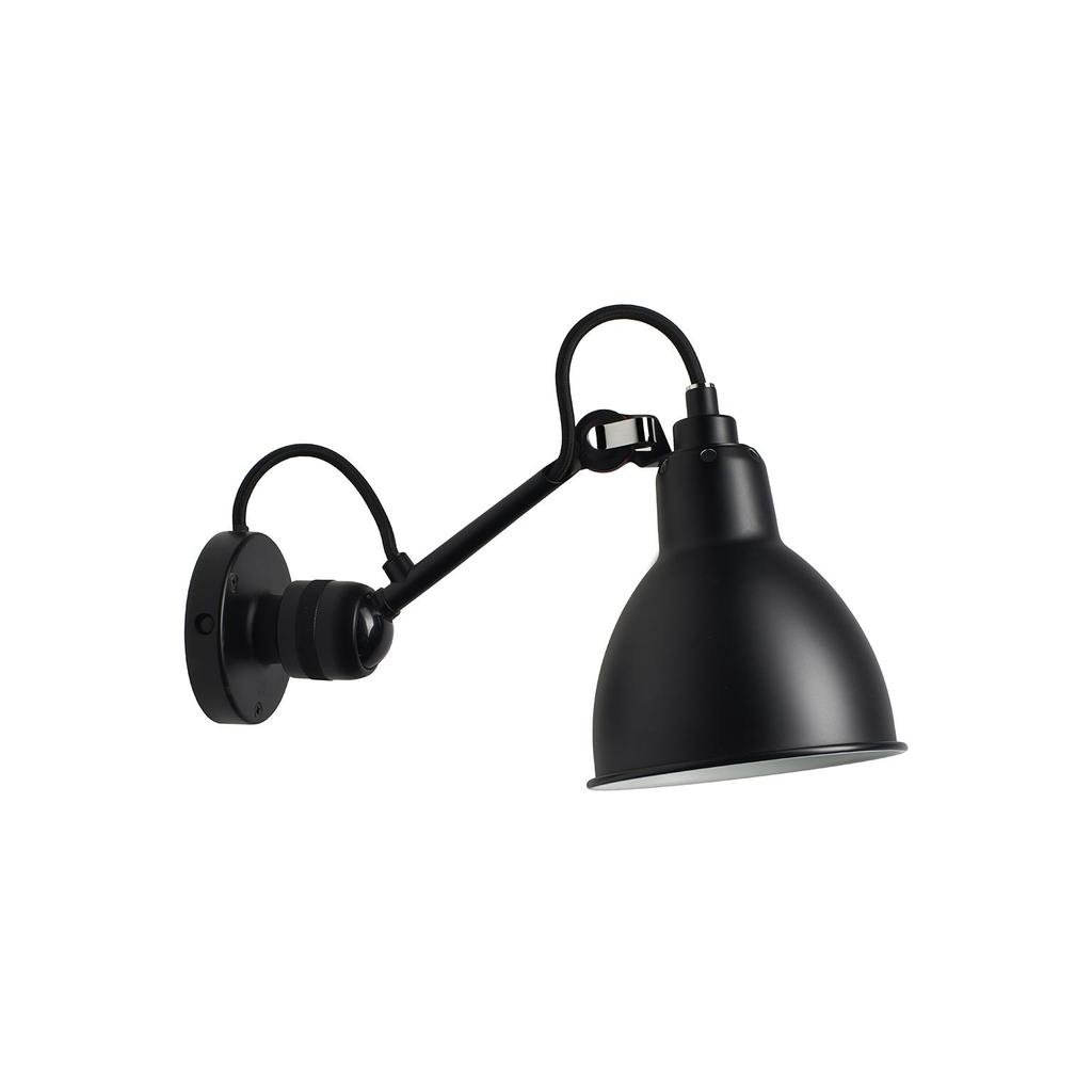DCWéditions Gras N°304 Wandleuchte (schwarz, ohne) schwarz | ohne 304 W ROUND BL-BL