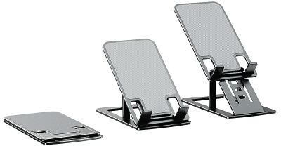 LightInthebox Adjustable Foldable Phone Tablet Stand, Aluminum Desktop Holder with Height Angle Adjustment, Anti-Slip Silicone Base, Portable Stand for iPhone, iPad, Samsung Tablets and Smartphones
