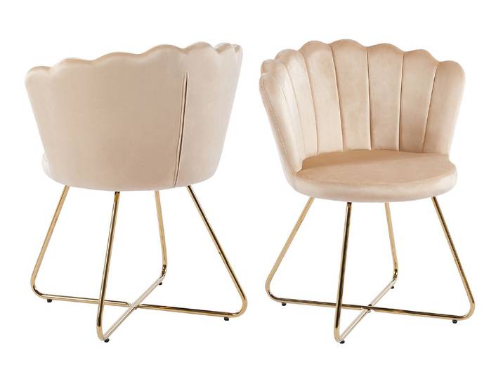 2er Set Salesfever Muschelstuhl Samt 2er Set